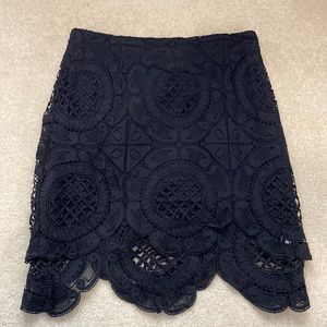 Storee black lace skirt with side zipper women’s size S